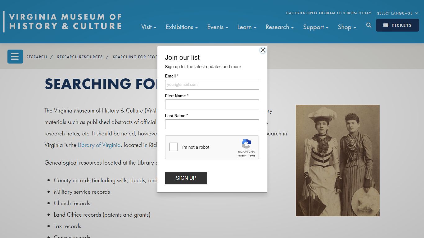 Searching for People | Virginia Museum of History & Culture
